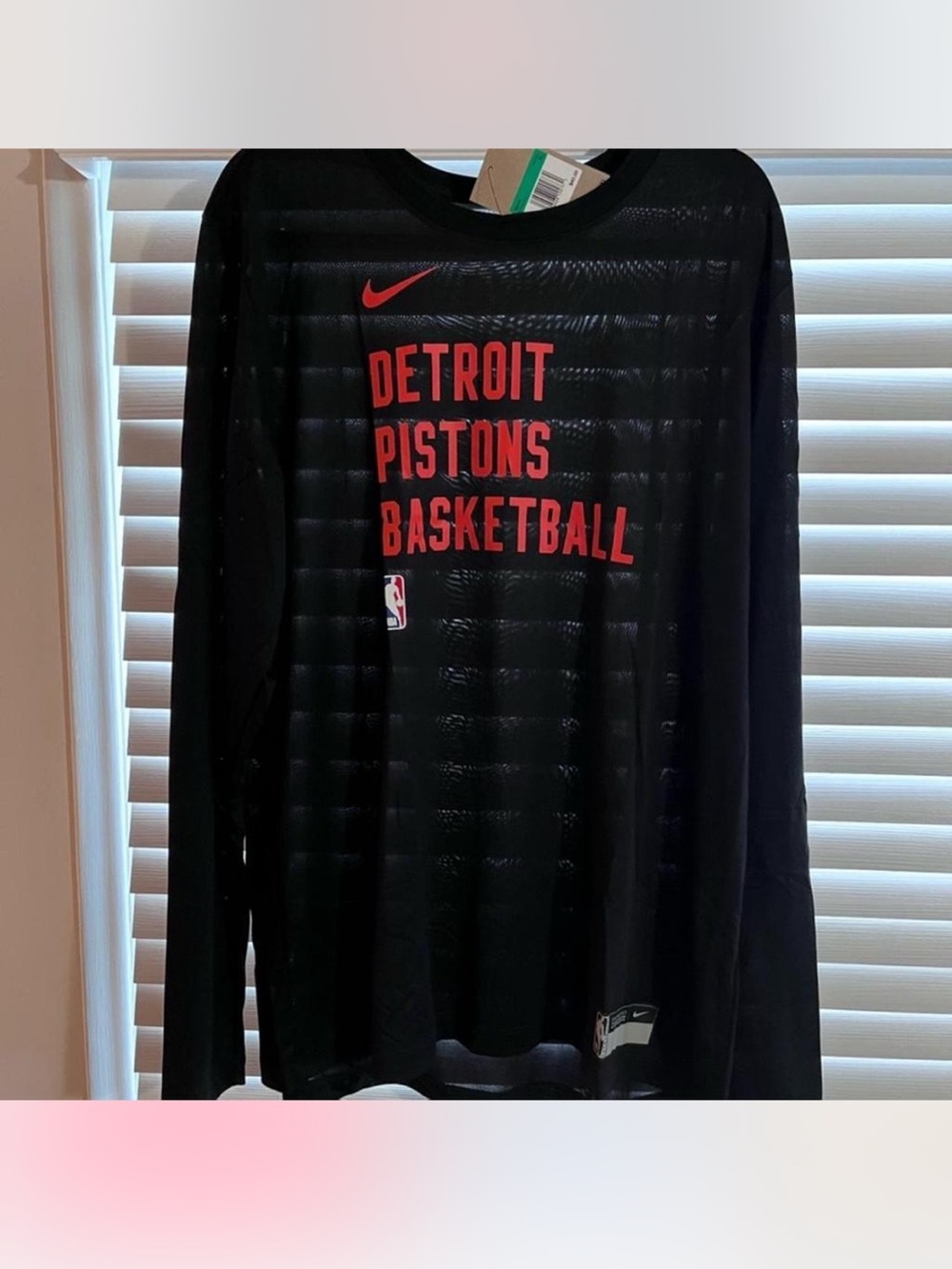 Nike Black Long Sleeve Basketball Detroit Pistons Top
